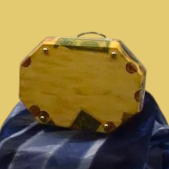 Vintage Mid-Century Decoupage Wood Box Handbag Old Money - Picture 12 of 16